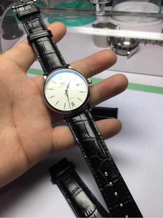 IWC Portofino Black Leather Band