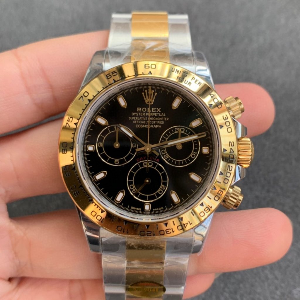 Noob Replica Rolex Daytona Two Tone Black Dial