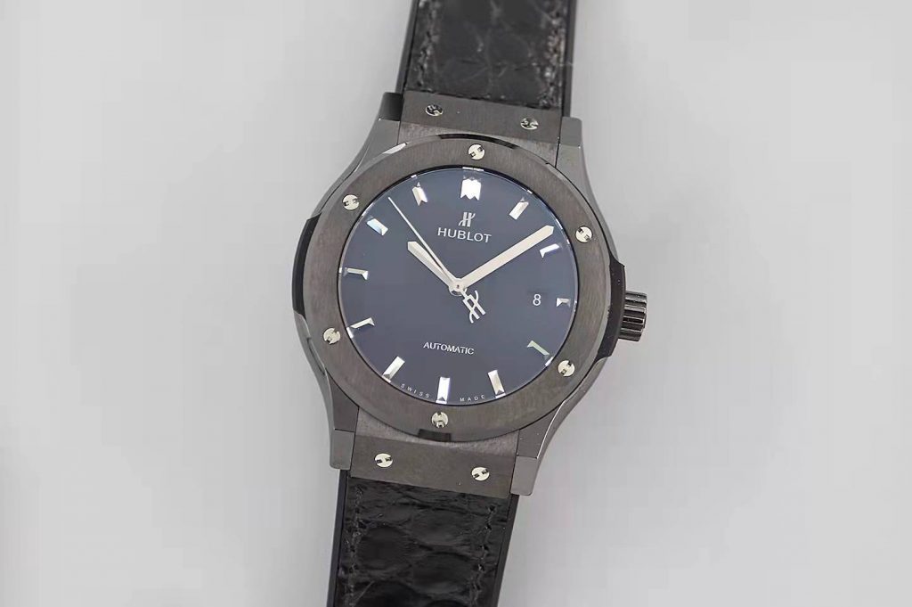 Replica Hublot Classic Fusion Ceramic Black Leather