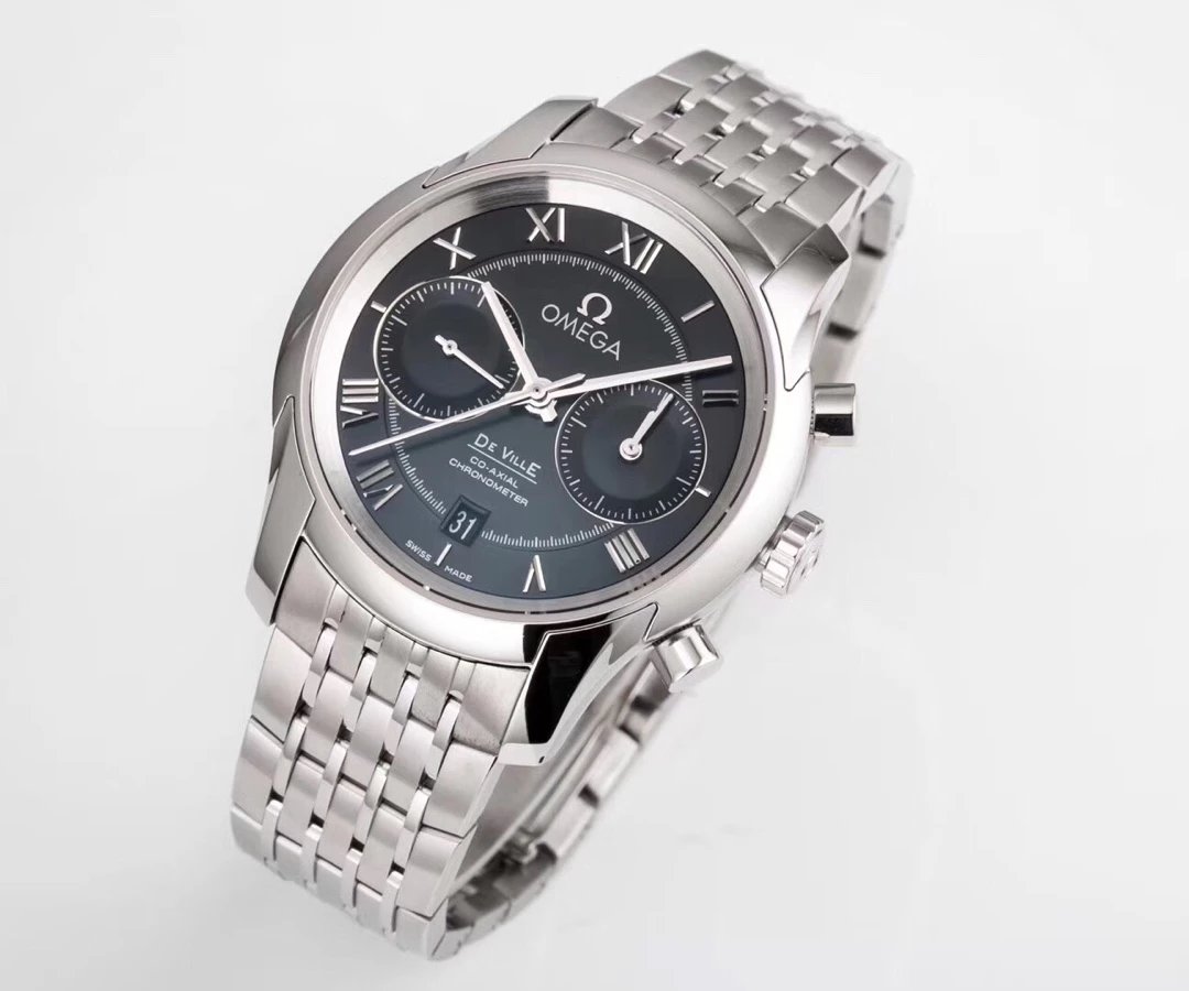 Replica Omega De Ville Watch Black Dial
