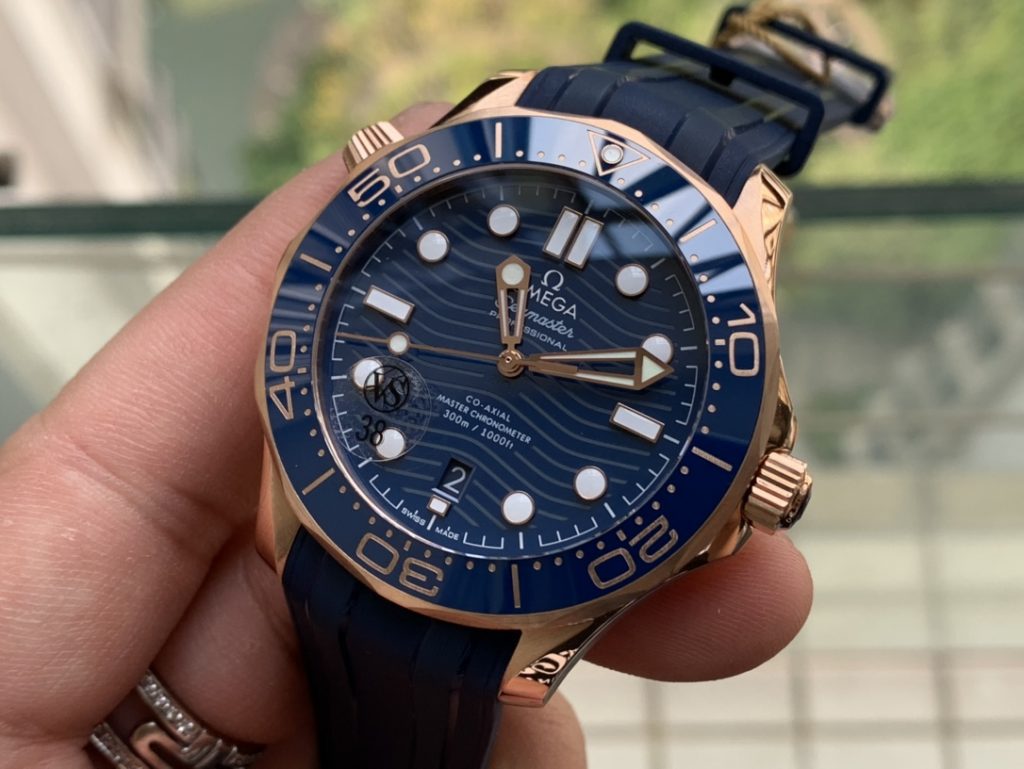 Replica Omega Seamaster Rose Gold Blue