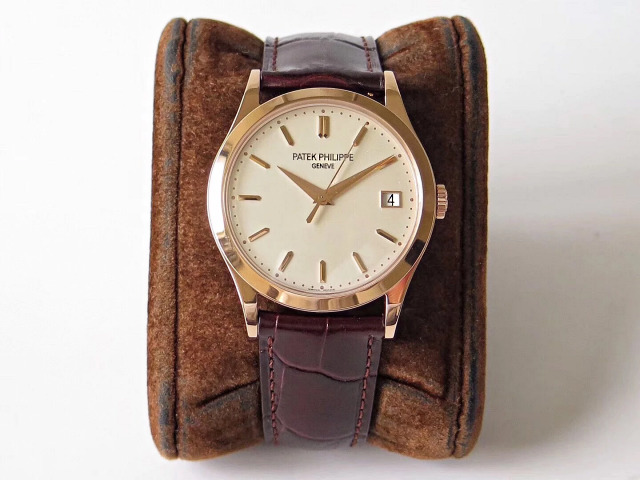 Replica Patek Philippe Calatrava Brown Leather Strap