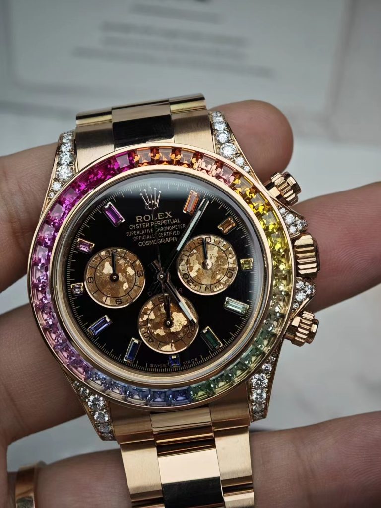 Replica Rolex Daytona Rainbow Rose Gold