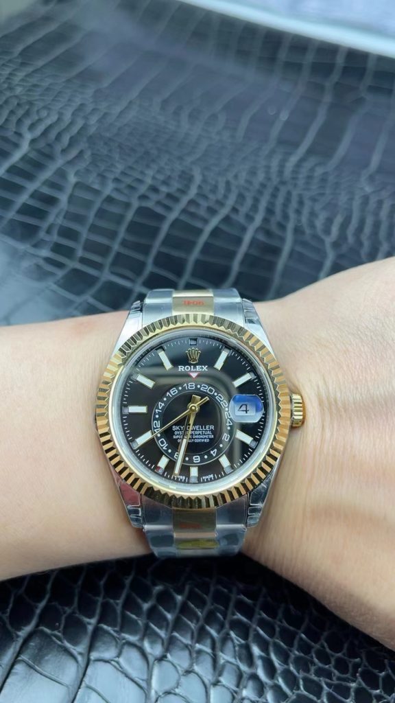 Replica Rolex Sky-Dweller Two Tone Black