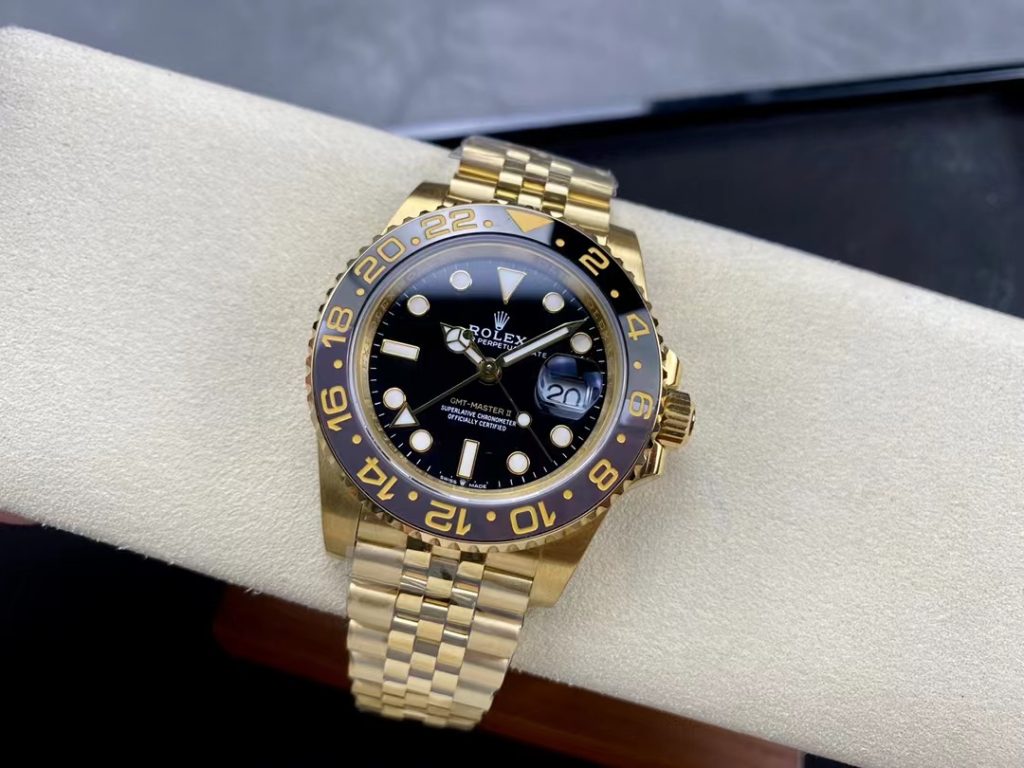 Rolex GMT-Master II 126718GRNR Full Gold Black Replica